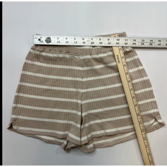 French Connection Tommy Short Womens XS Extra Small Beige Ribbed Knit Striped - Picture 4 of 9